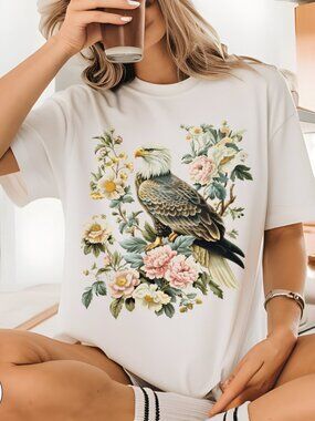 Antique Eagle White Short Sleeve Tee Shirt XS-3XL